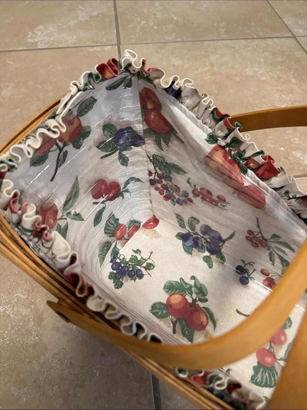 Longaberger Handwoven Natural Brown asymmetrical Woven Basket
